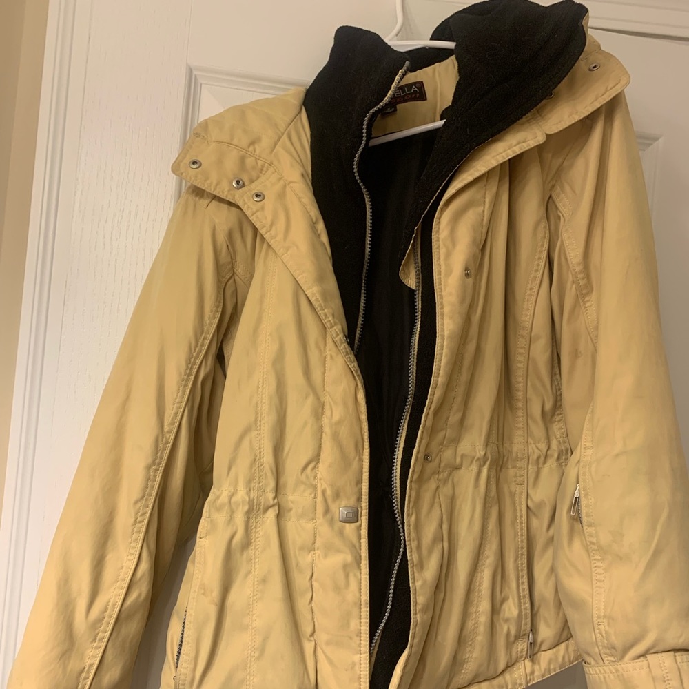 Yellow athletic winter jacket